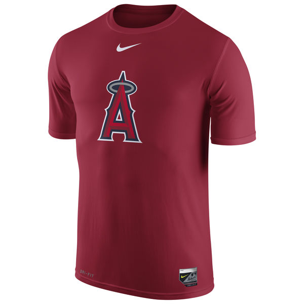 MLB Men Los Angeles Angels of Anaheim Nike Authentic Collection Legend Logo 1.5 Performance TShirt  Red->mlb t-shirts->Sports Accessory